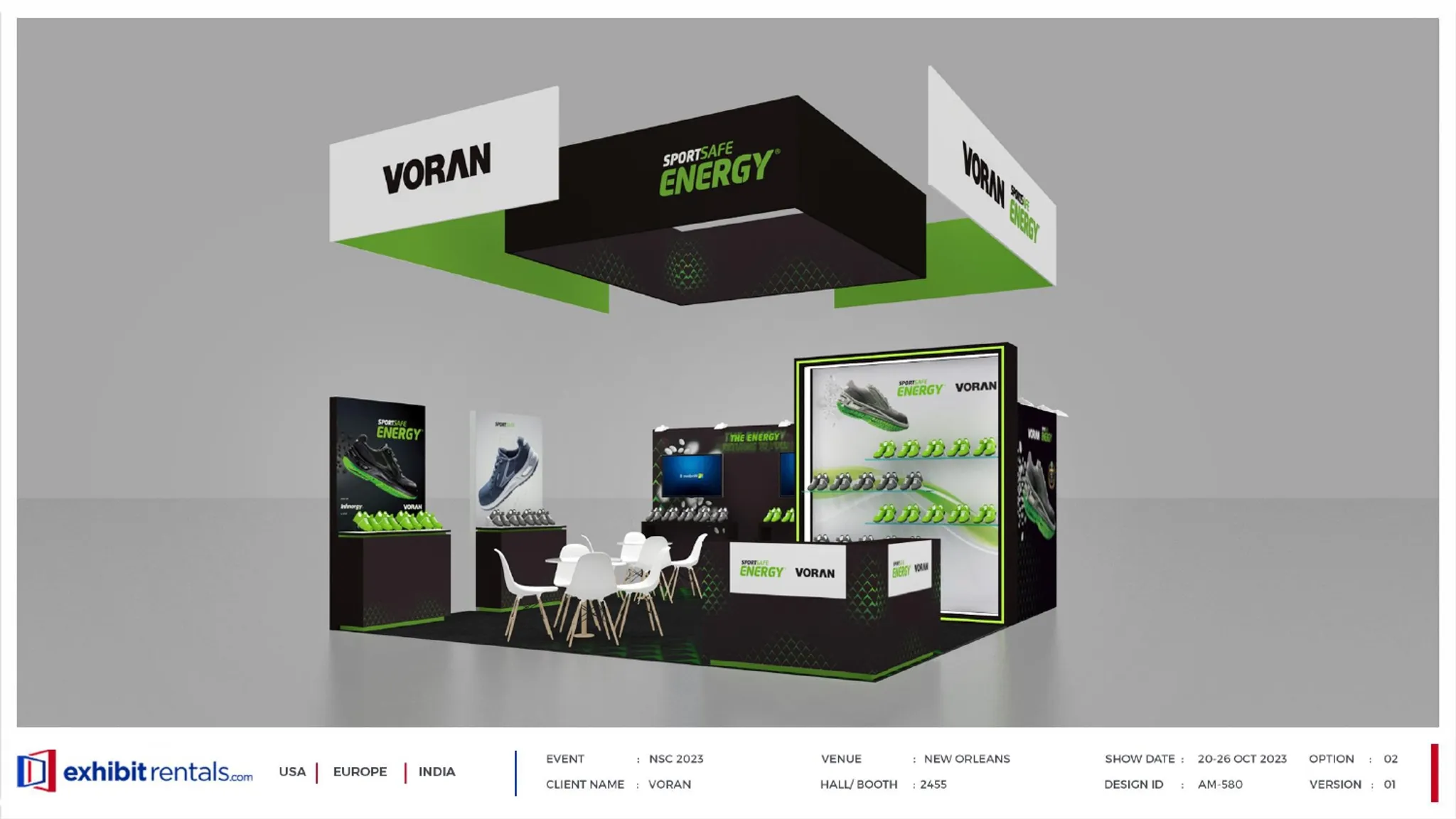 20x20 Peninsula booth design by Exhibit-Rentals